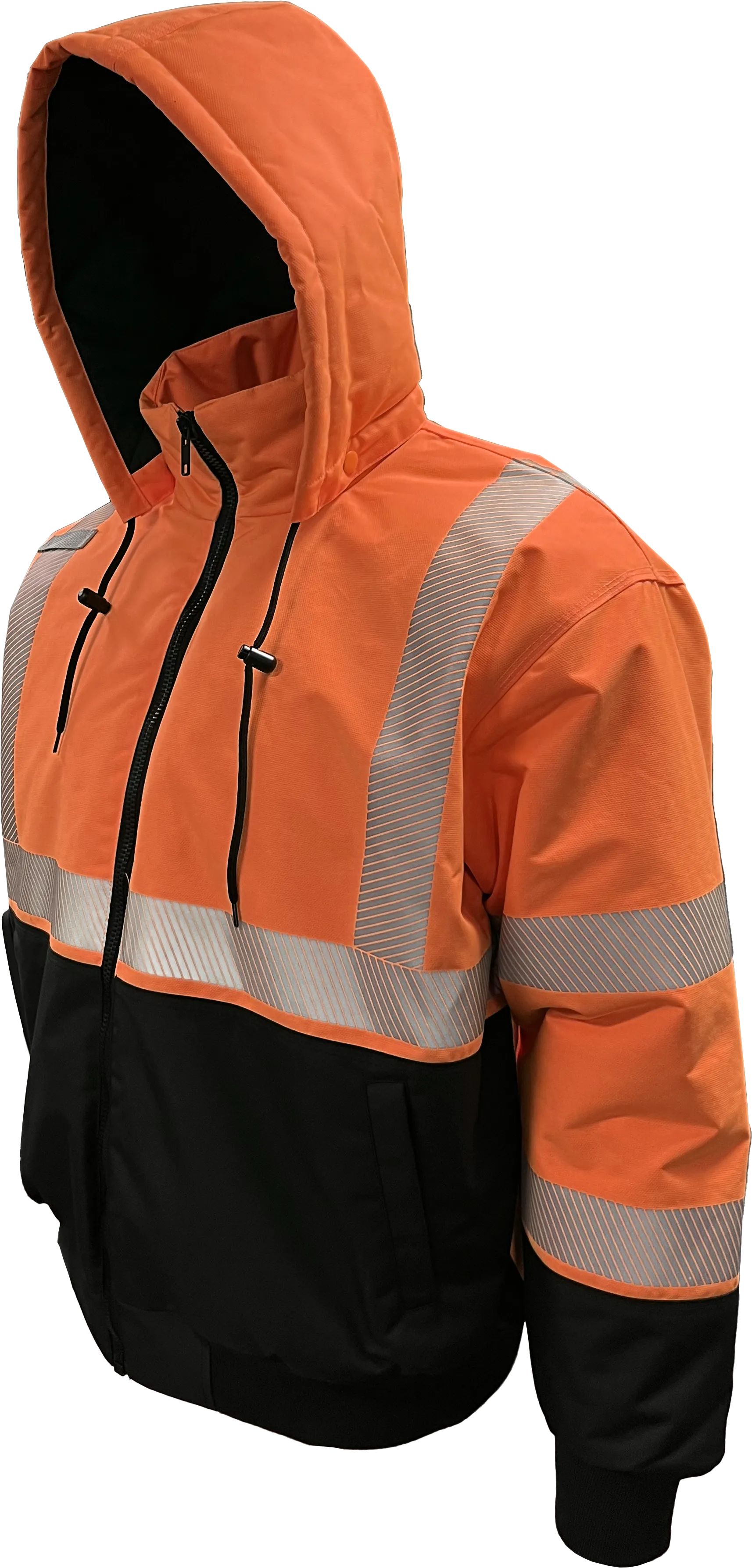 430-PS-OB Hi-Vis ProDuck™ Safety Bomber Jacket with Breakaway Snap Off Hood