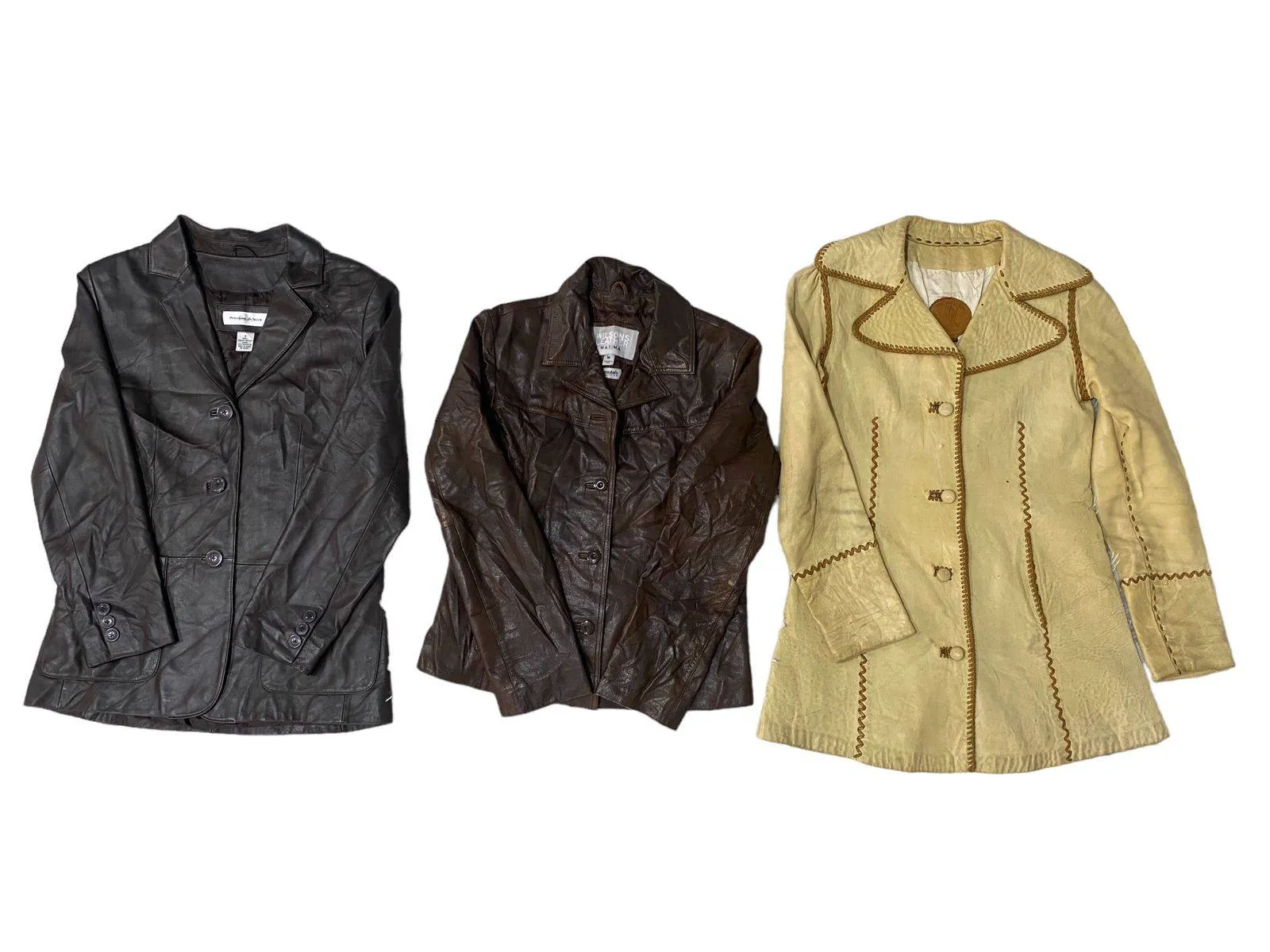 90s Vintage Leather Blazer Jackets Mixed - 13 Pcs