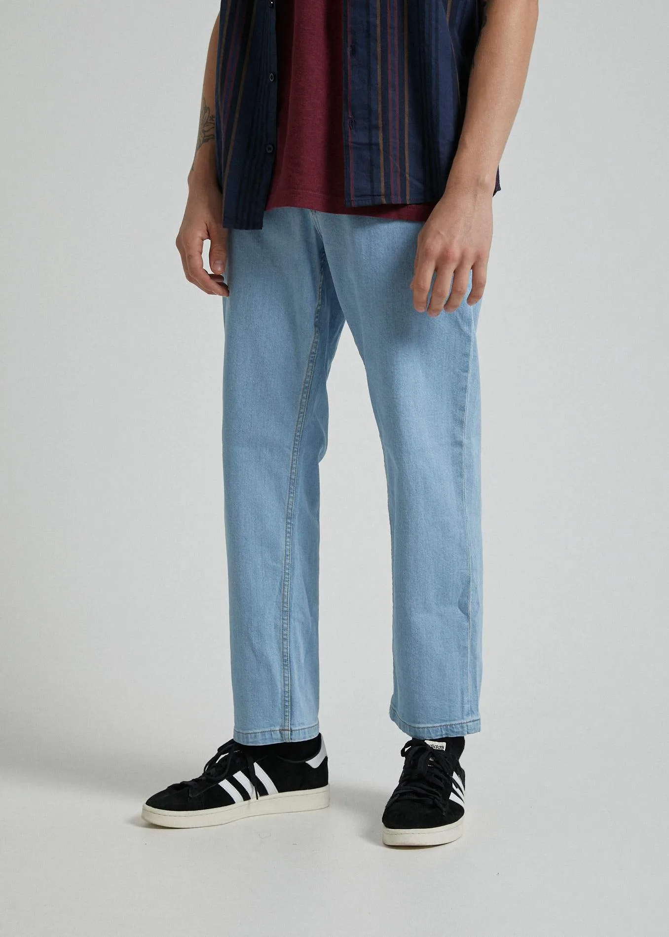 Afends Mens Ninety Twos - Denim Relaxed Fit Jeans - Stone Blue