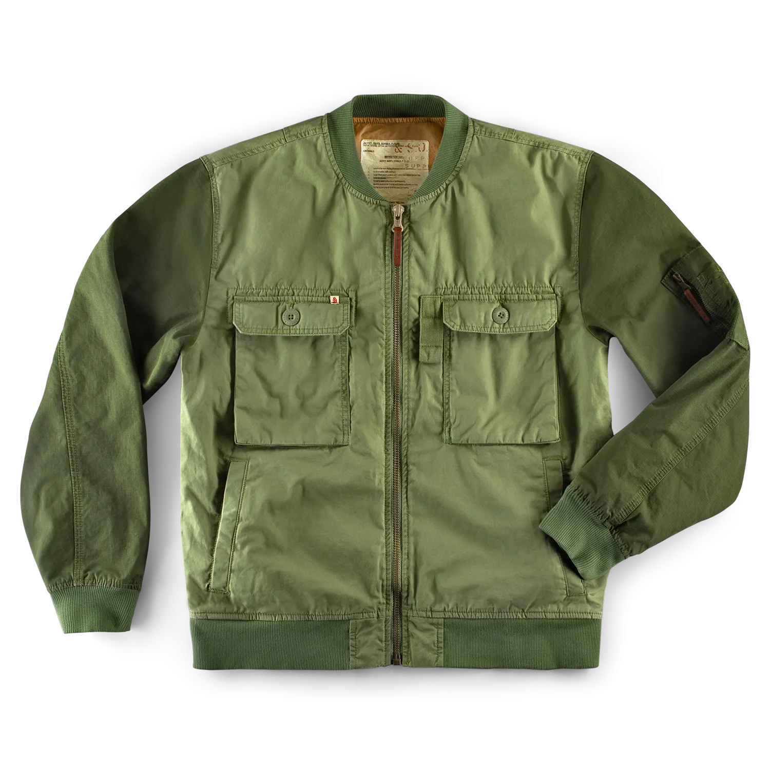 &SONS Harris Bomber Jacket Army Green