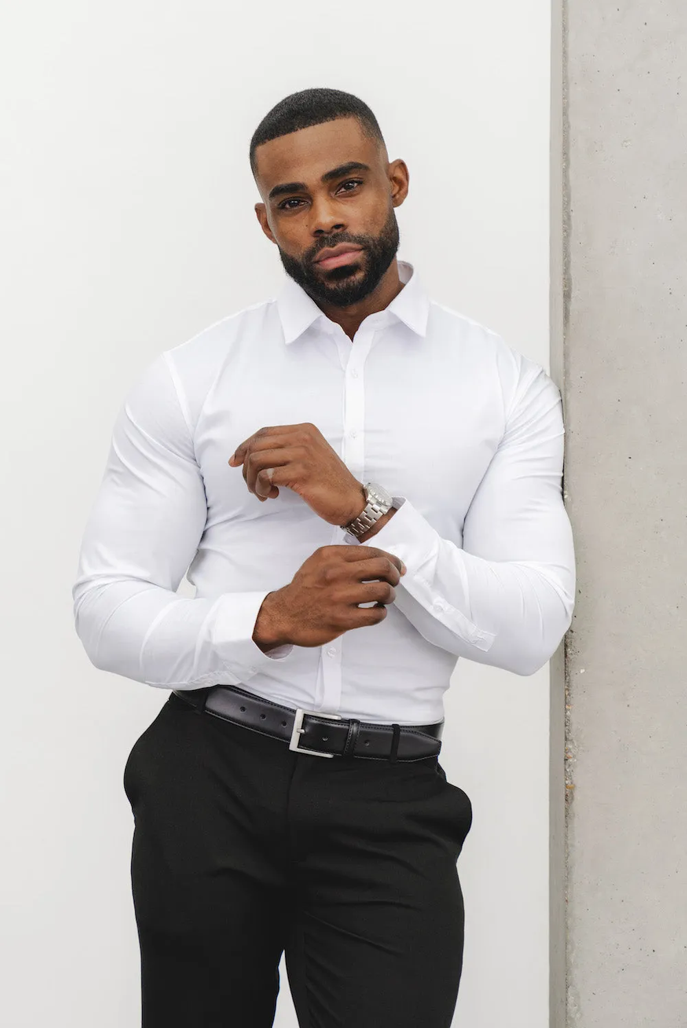 Athletic Fit Dress Shirt in White