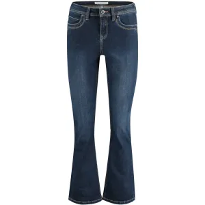 Babette Crop Flare Jeans in Classic Blue Denim