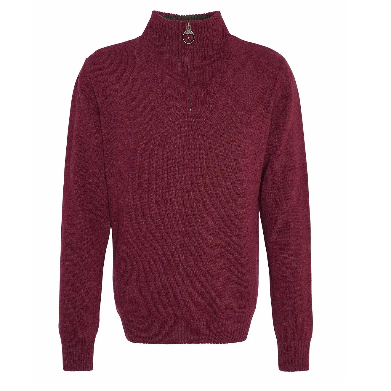 Barbour Nelson Essential Half Zip Knitted Jumper Port