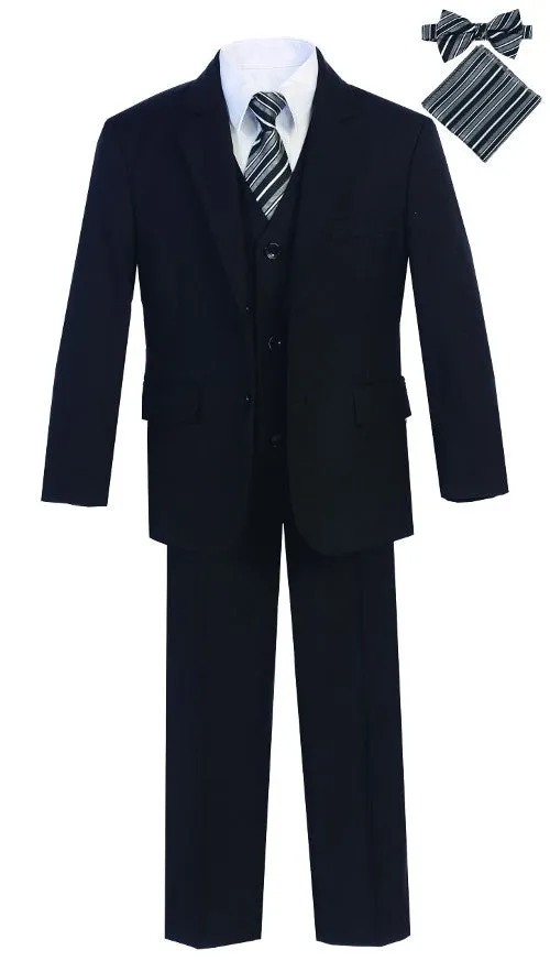 Boys' Slim Fit Suit 7-Piece Formal Set - Black