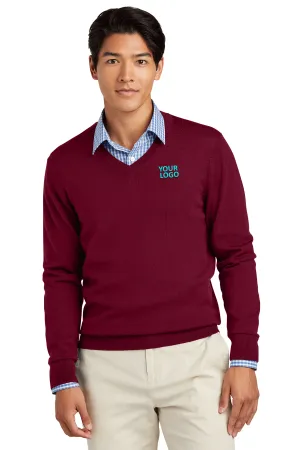 Brooks Brothers Washable Merino Custom V-Neck Sweaters, Vintage Port