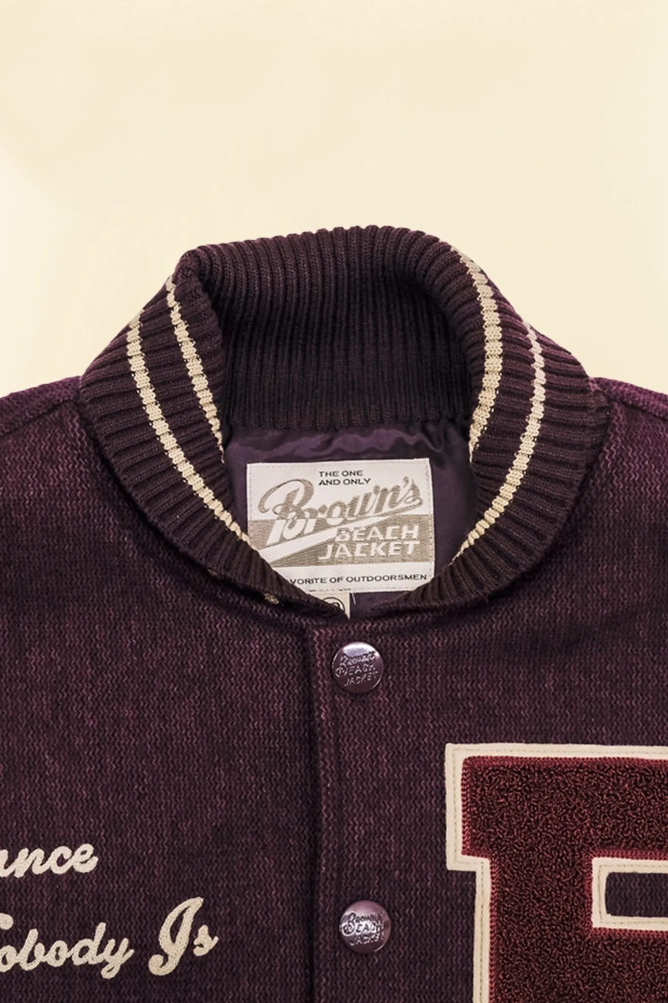 Brown's Beach Varsity Jacket - Burgundy