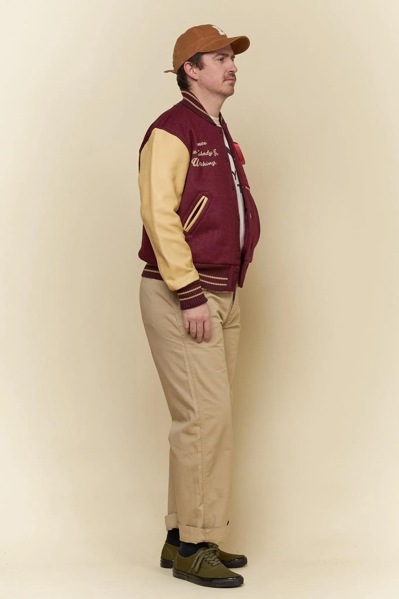 Brown's Beach Varsity Jacket - Burgundy