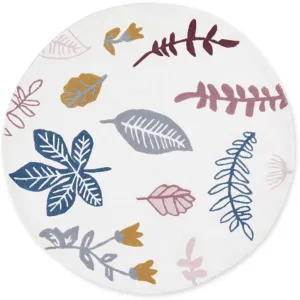 Cam Cam Copenhagen Circular Woolen Rug Pressed Leaves Rose