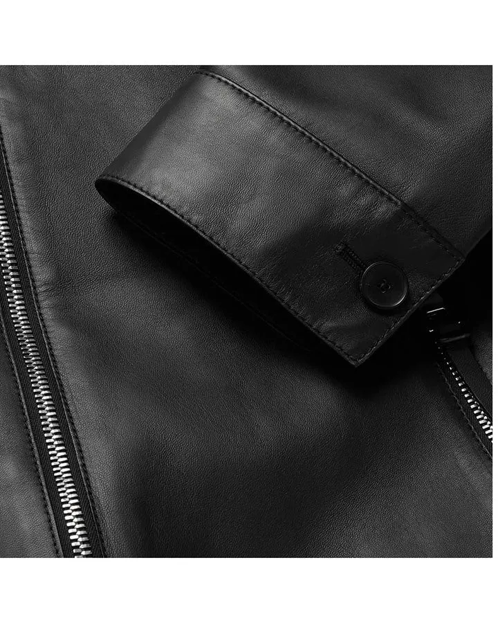 Canaan Black Bomber Leather Jacket