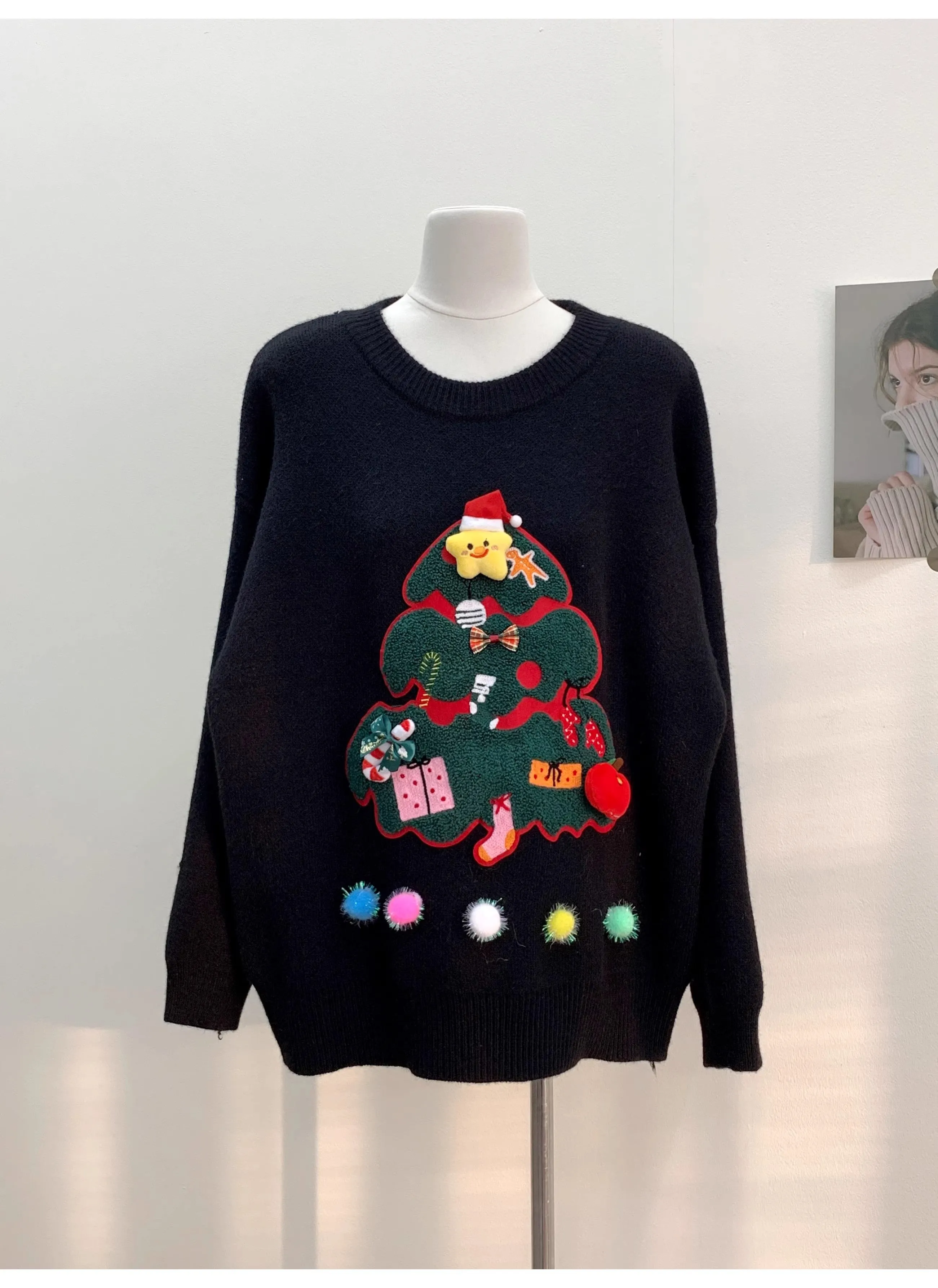 Christmas tree sweater design knitted top     S4737