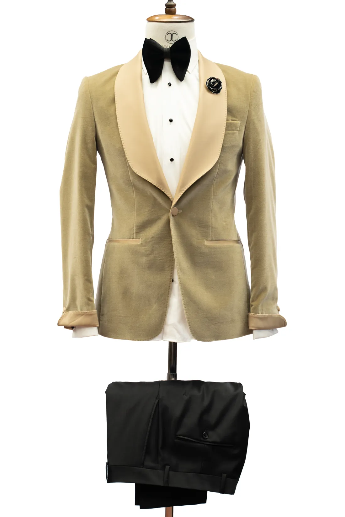 CONNAISSEUR - CAMEL TAN VELVET BLAZER