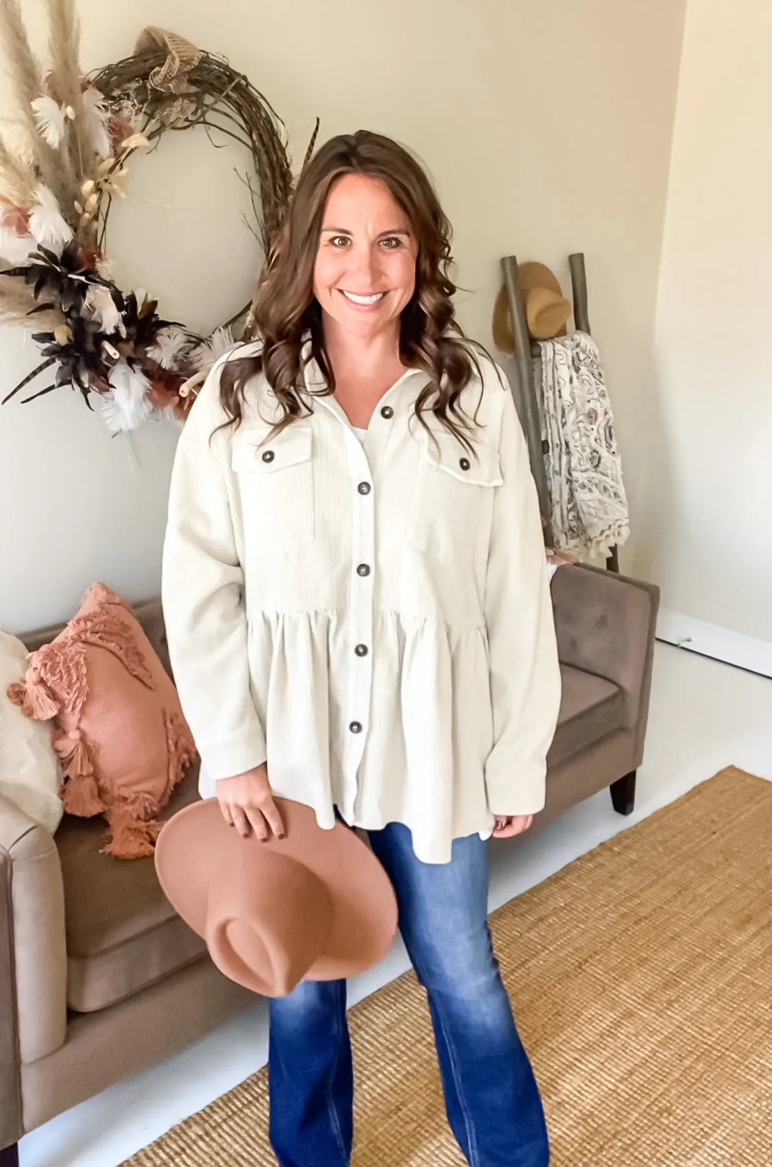 Corduroy Peplum Jacket