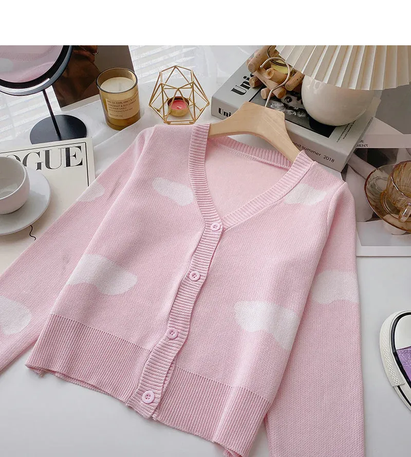 Design contrast color long sleeve knitted cardigan      S2527