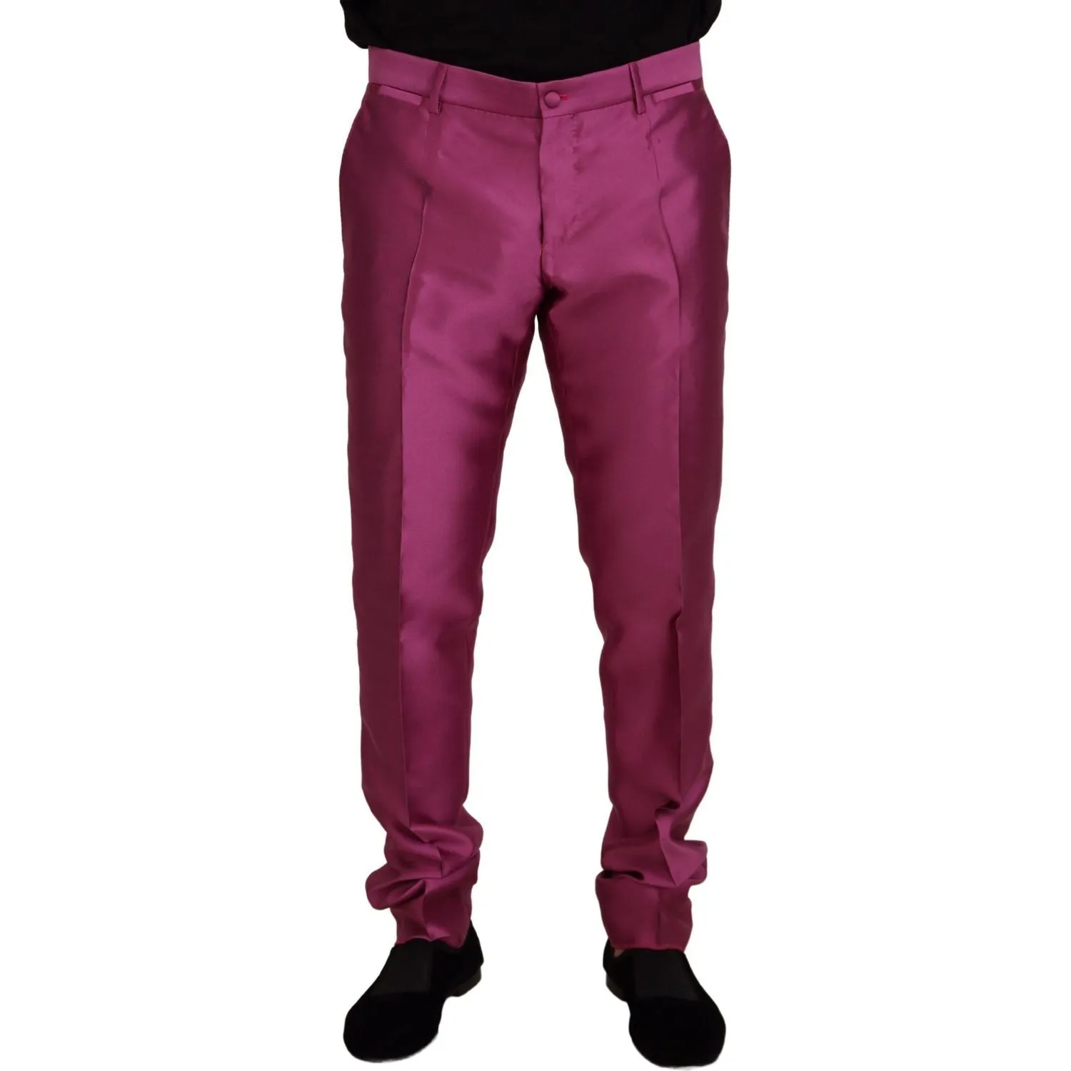 Dolce & Gabbana Elegant Slim Fit Formal Dress Pants in Pink