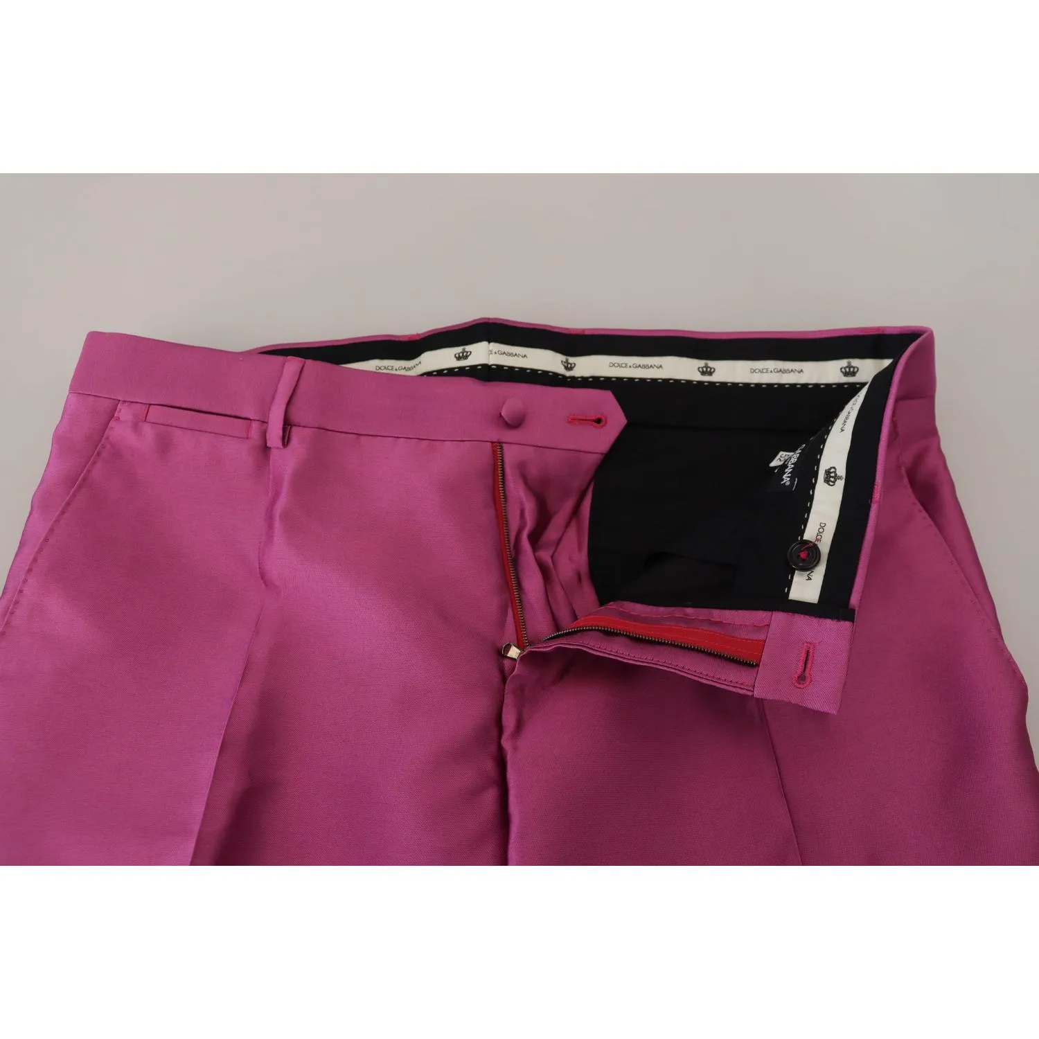 Dolce & Gabbana Elegant Slim Fit Formal Dress Pants in Pink