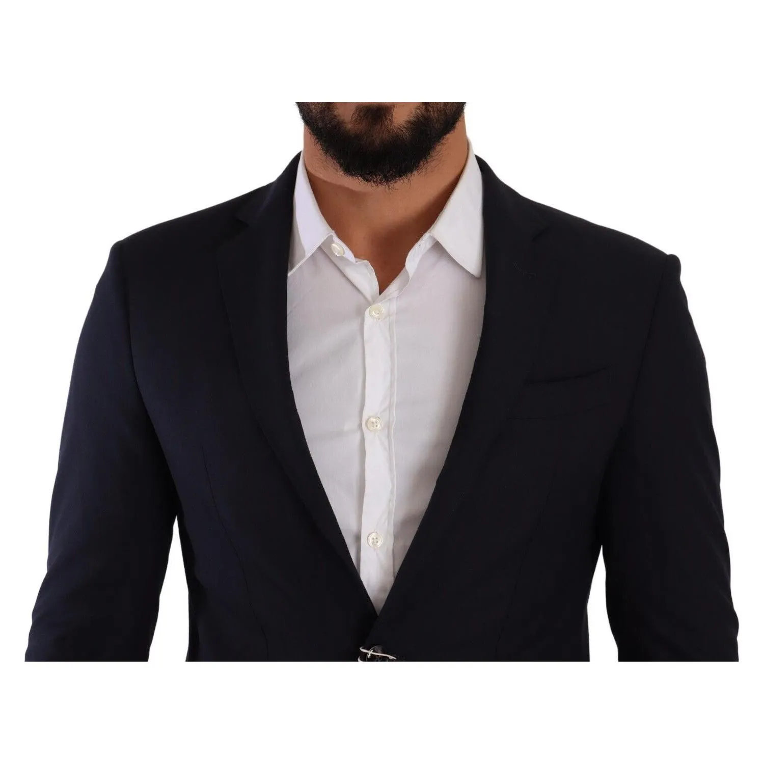 Domenico Tagliente Elegant Slim Fit Dark Blue Blazer