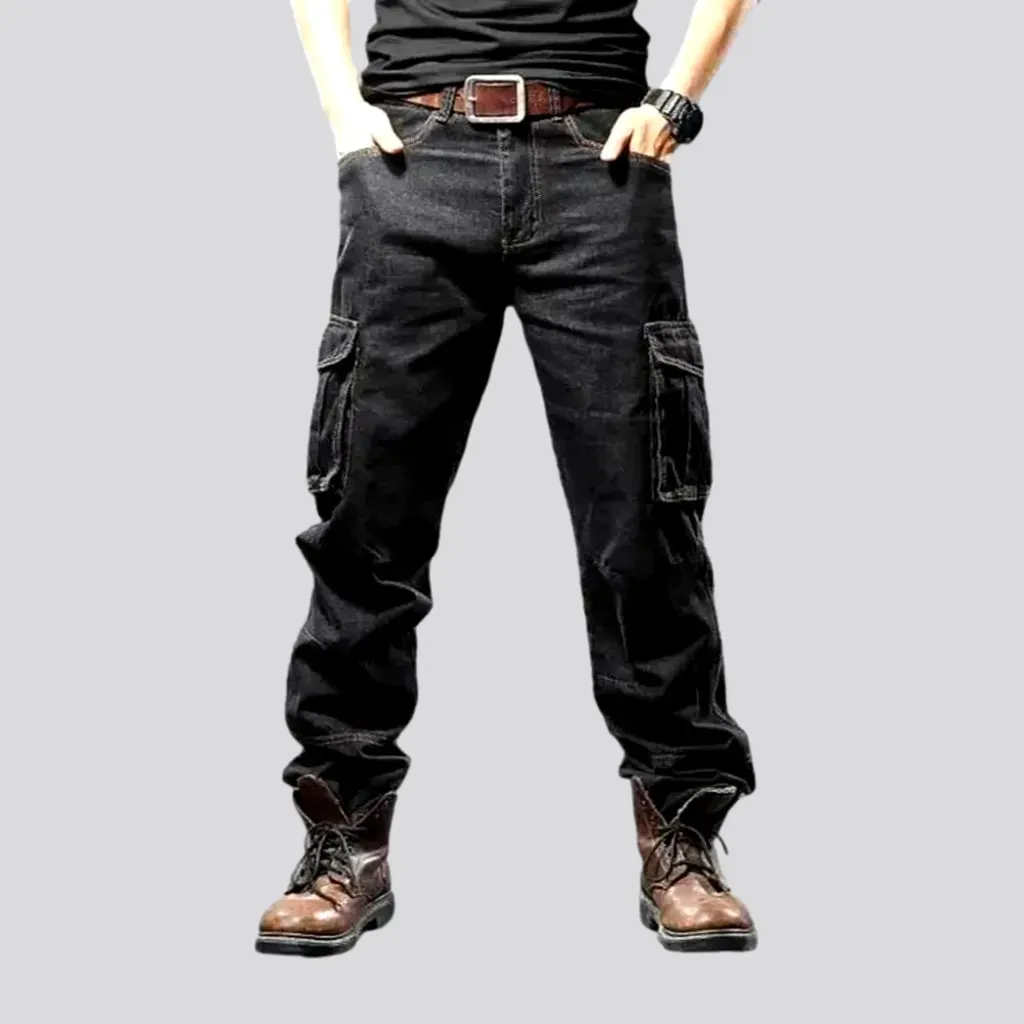 Durable stonewashed labor men's jeans