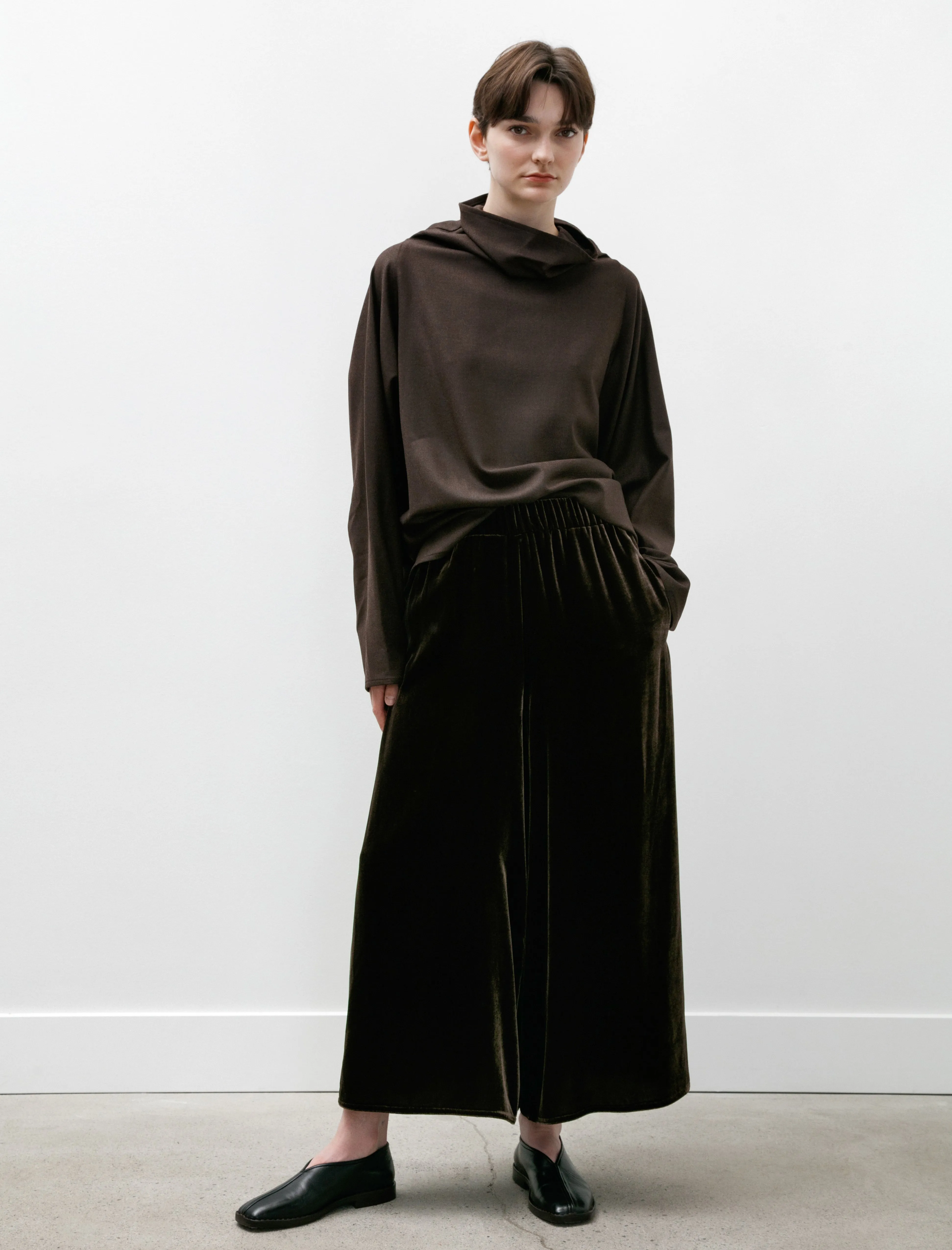 Gaucho Pants Silk Velvet Brown