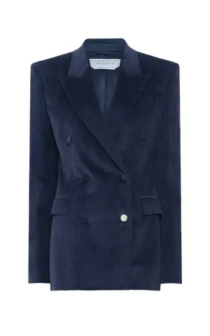 Gavin Blazer in Dark Navy Sea Island Cotton Corduroy