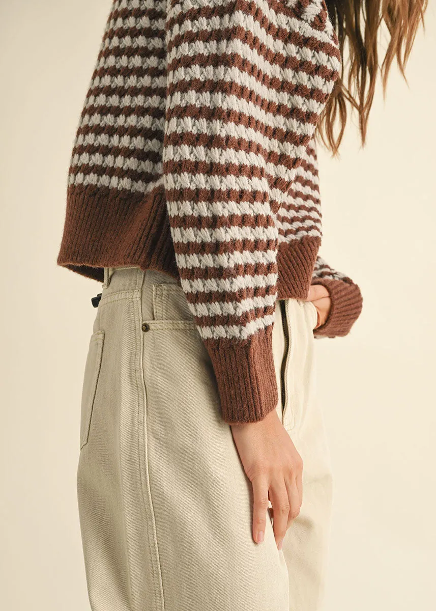 Gentry Striped Sweater - Blue & Brown