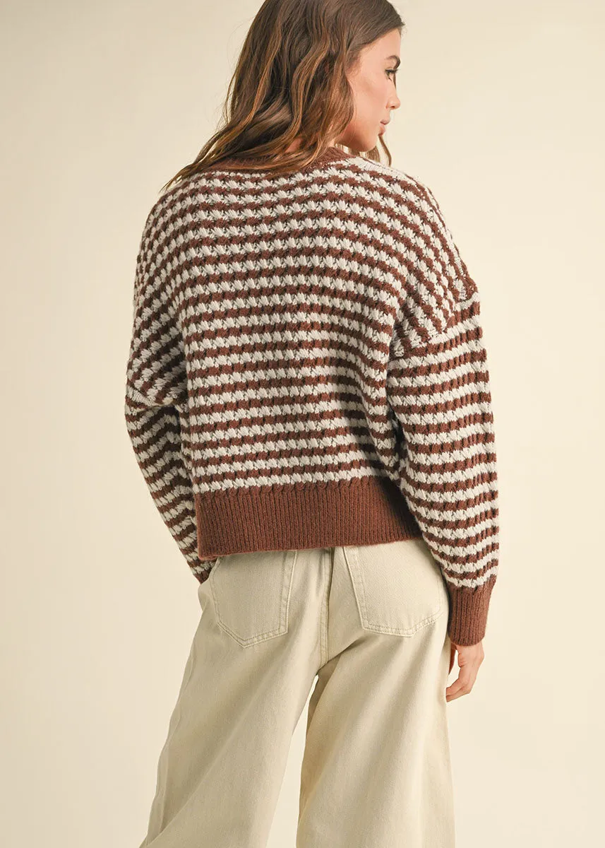 Gentry Striped Sweater - Blue & Brown