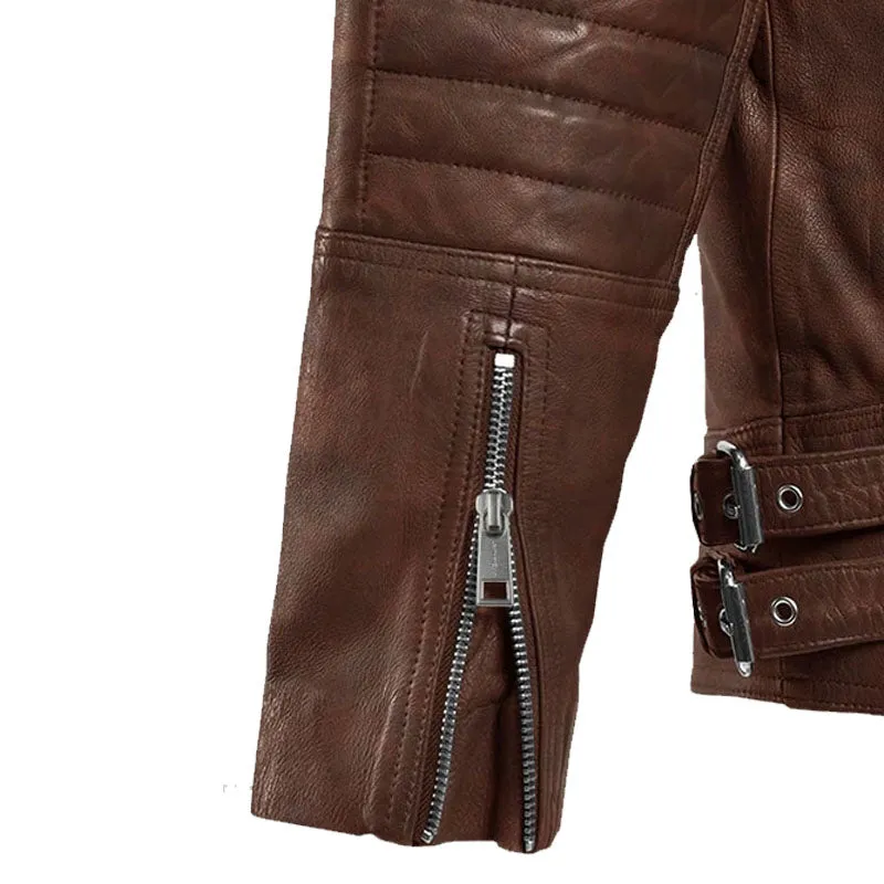 Genuine Best Fashion Motorcycle Looking Style Shotgun Spanish Biker Leather Jacket