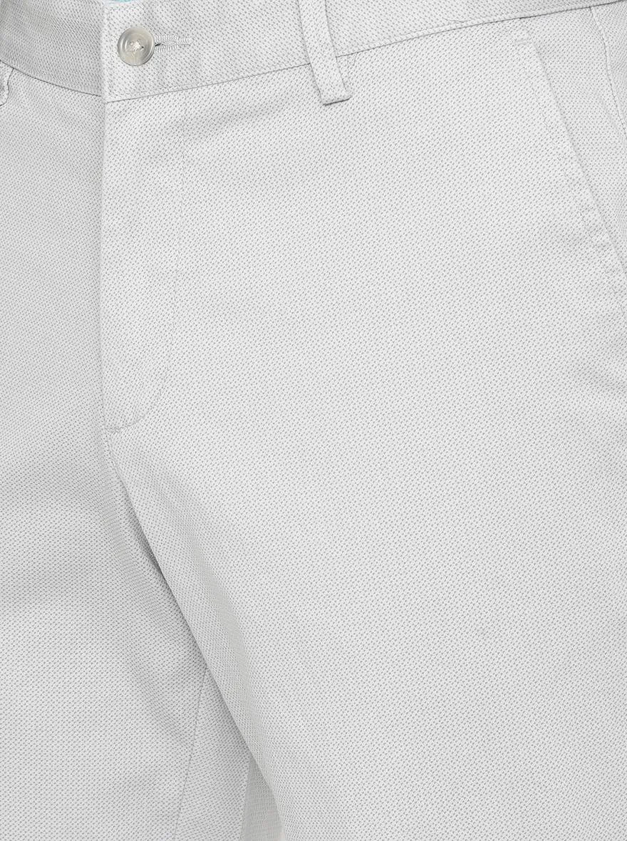 Light Grey Solid Slim Fit Casual Trouser | Greenfibre