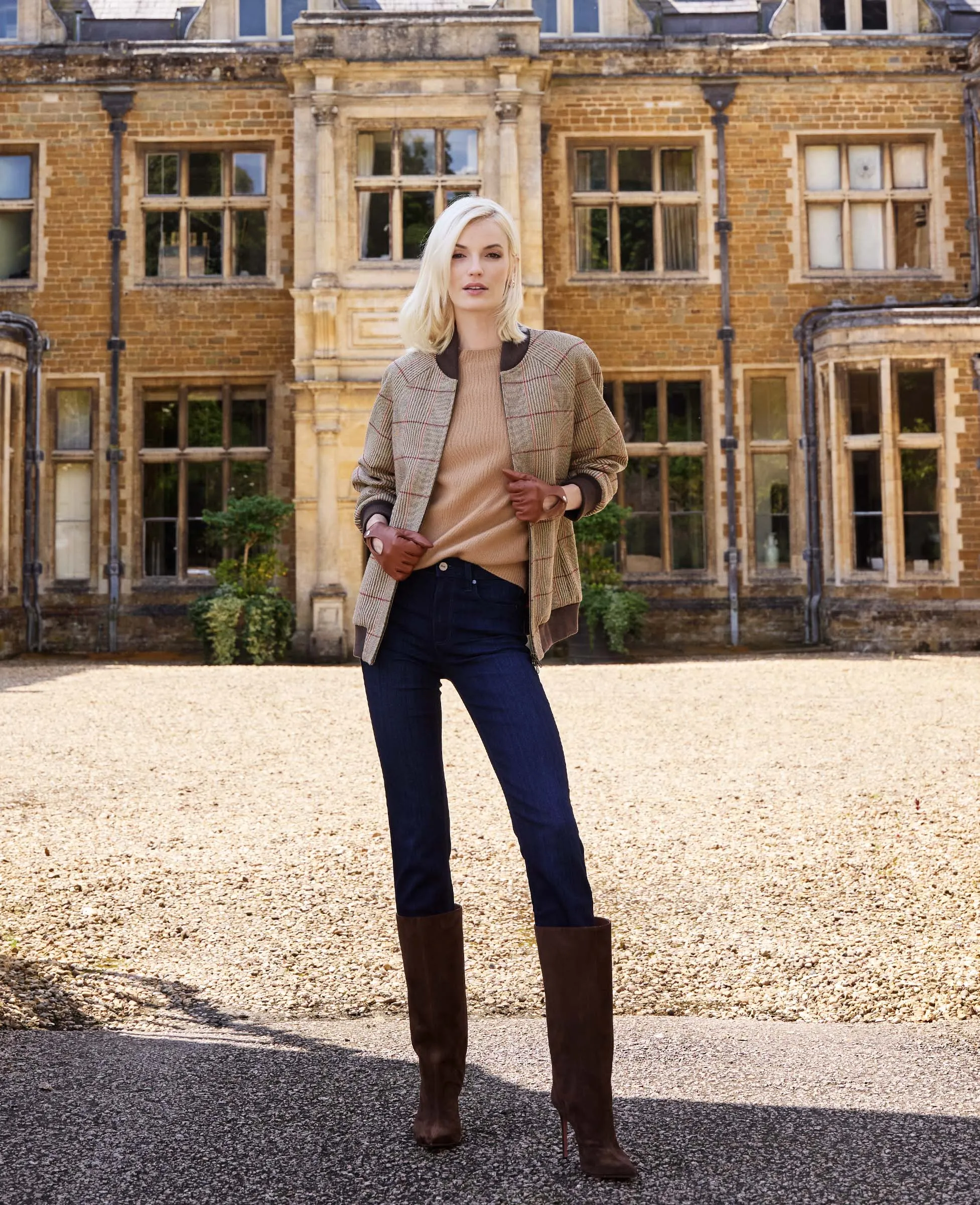 Louise Langley Tweed Bomber Jacket