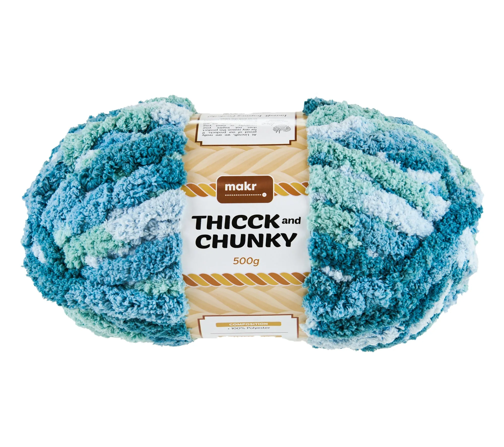 Makr Thicck & Chunky Crochet & Knitting Yarn, 500g Polyester Yarn