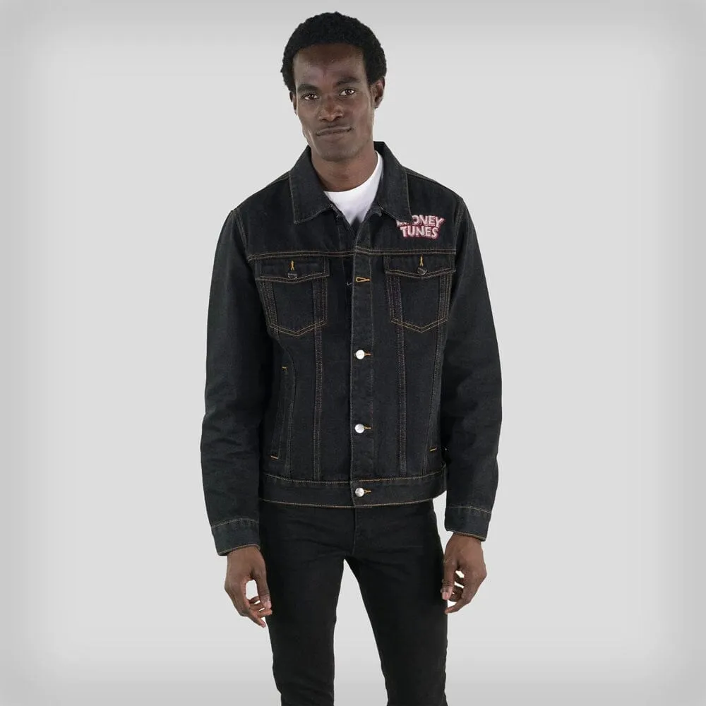 Members Only Men's Looney Tunes Denim Trucker Jacket