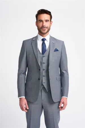 Men's Blazer Grey Tailored Fit Formal Suit Jacket