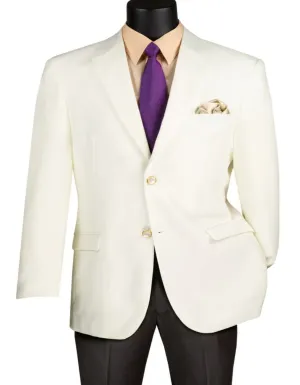 Mens Classic Fit Poplin Club Sport Coat Ivory Blazer