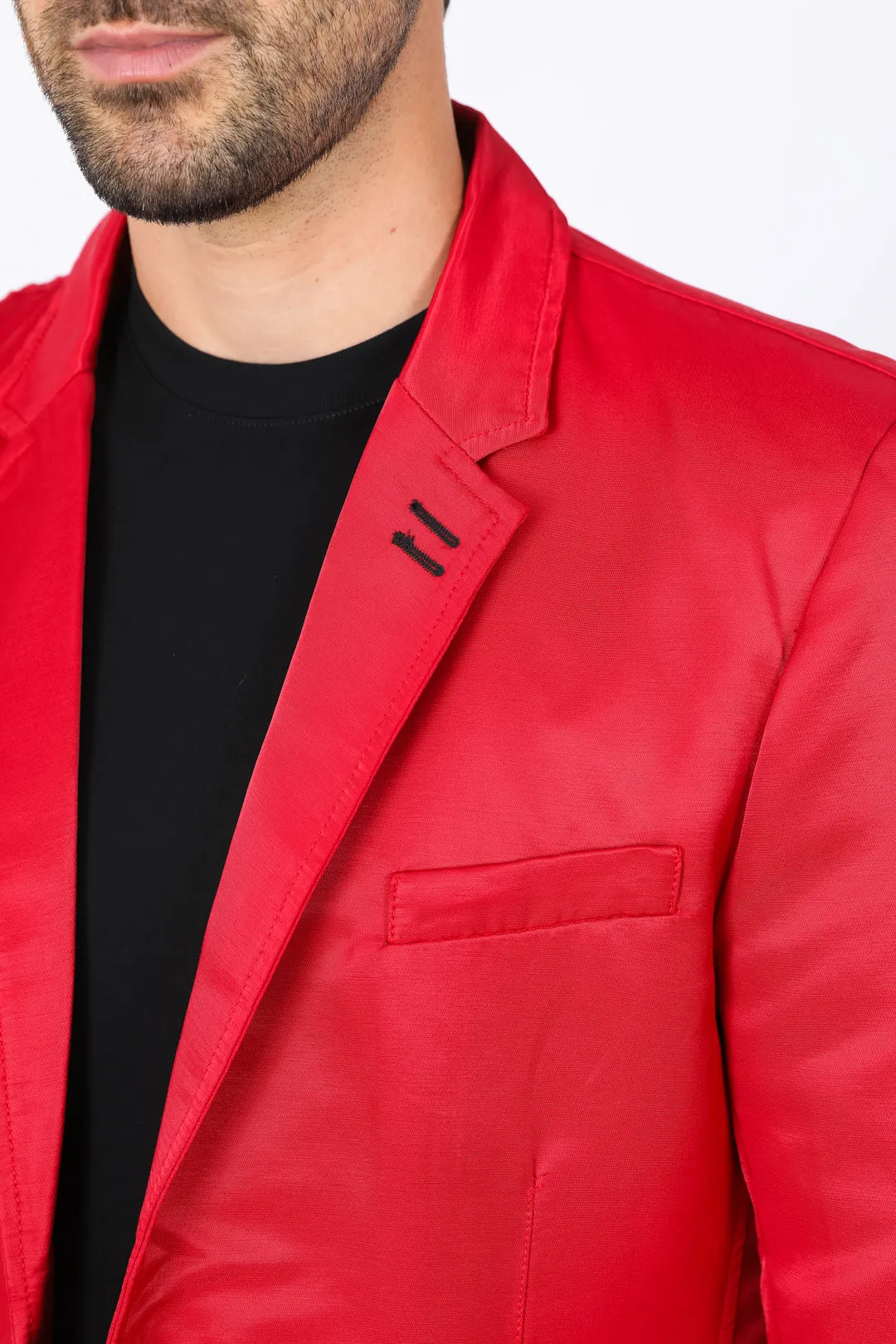 Men's Double Button Red Blazer