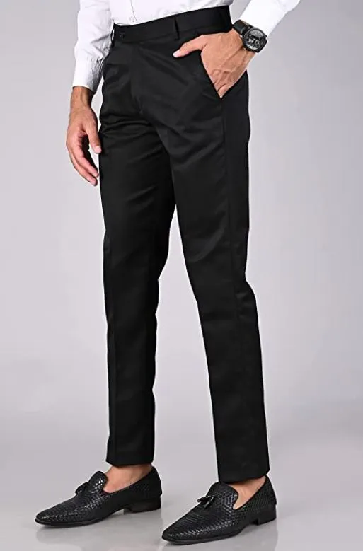 Men's Slim Fit Black Formal Trouser