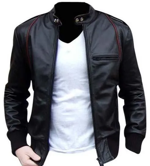 Mens Stylish Leather Motorcycle Jacket