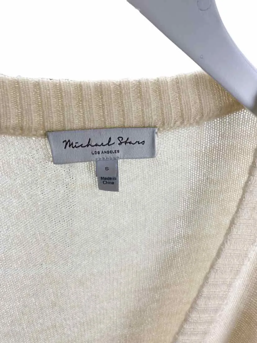 Michael Stars Women's Distressed Ovrszd Cardigan Sweater Ivory Size S (runs big)