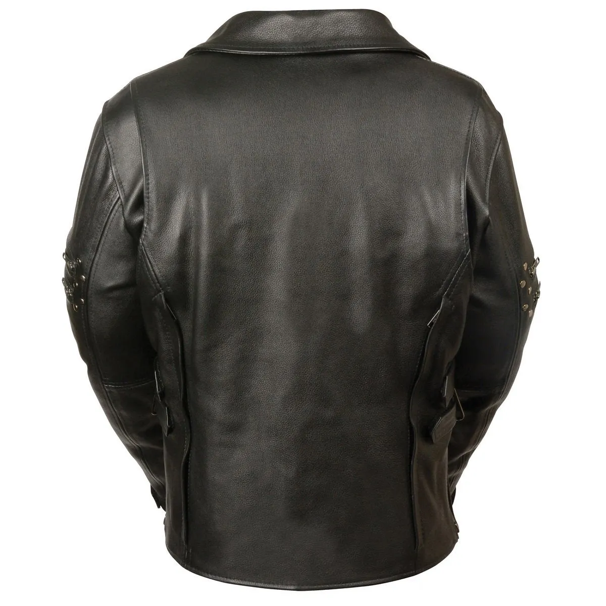 Milwaukee Leather MLL2585 Women's Black Premium Leather Motorcycle Rider Jacket with Rivets