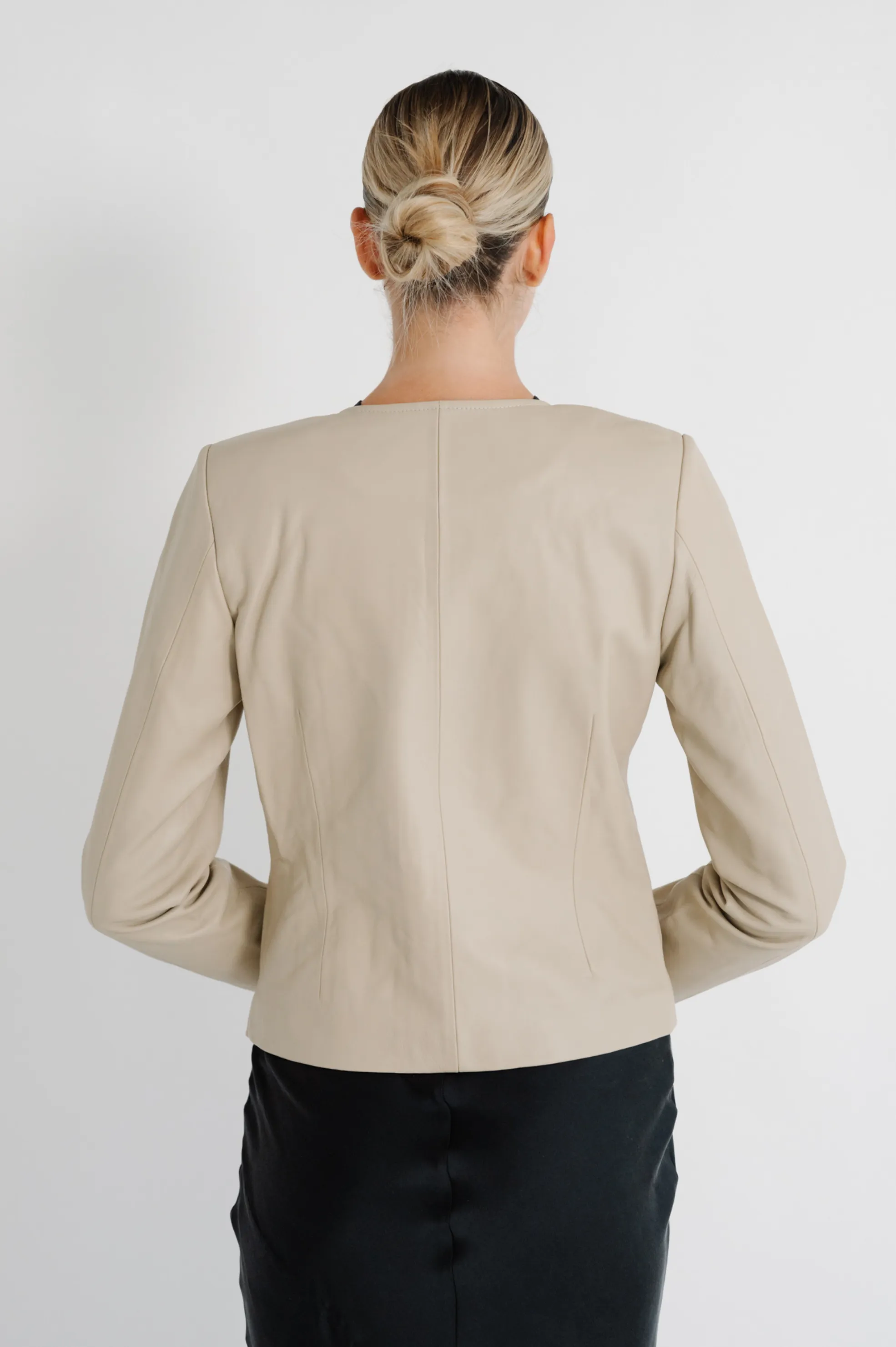 Monaco Leather Jacket | Taupe