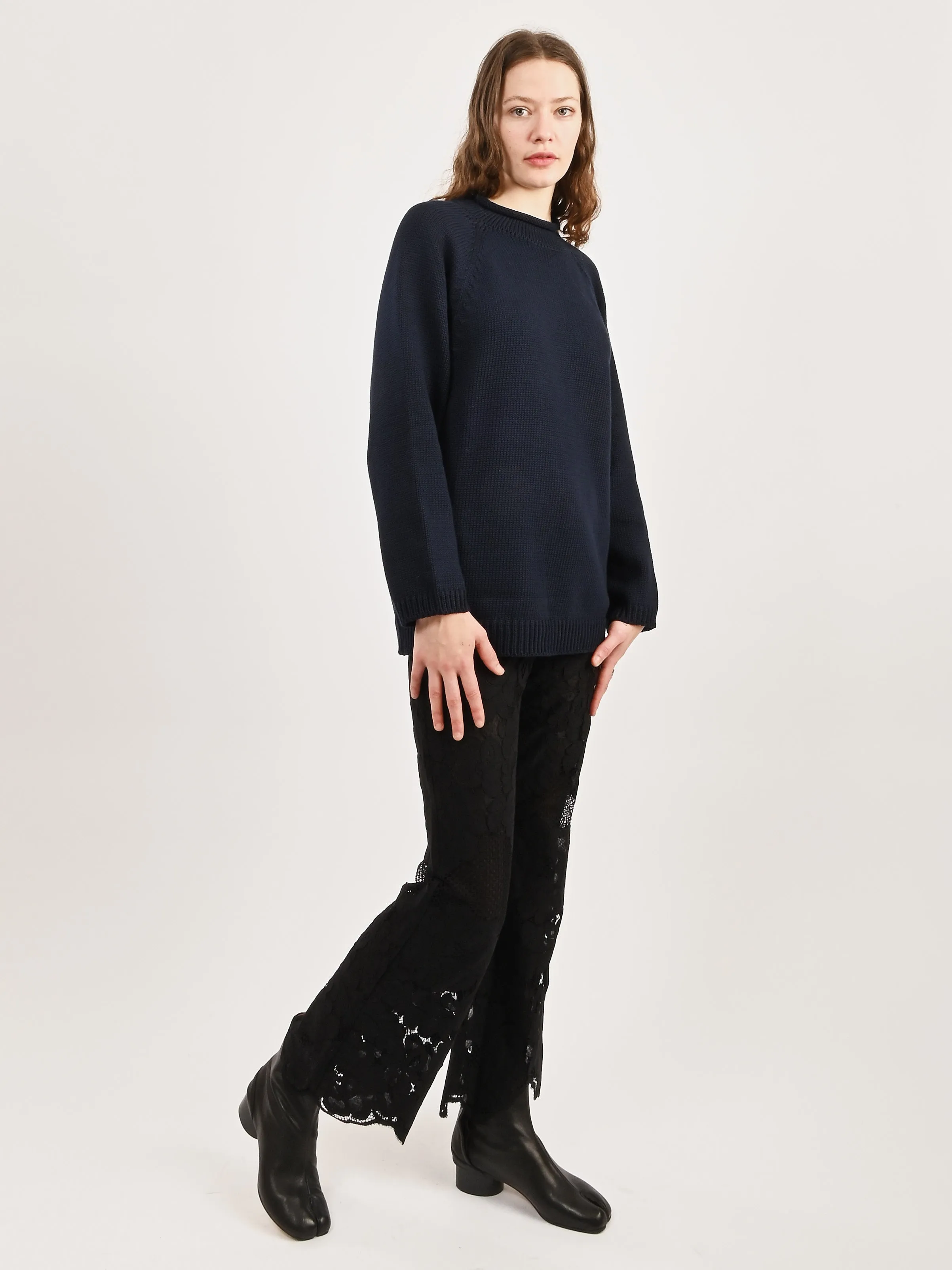 Navy Oversized Cotton Jumper