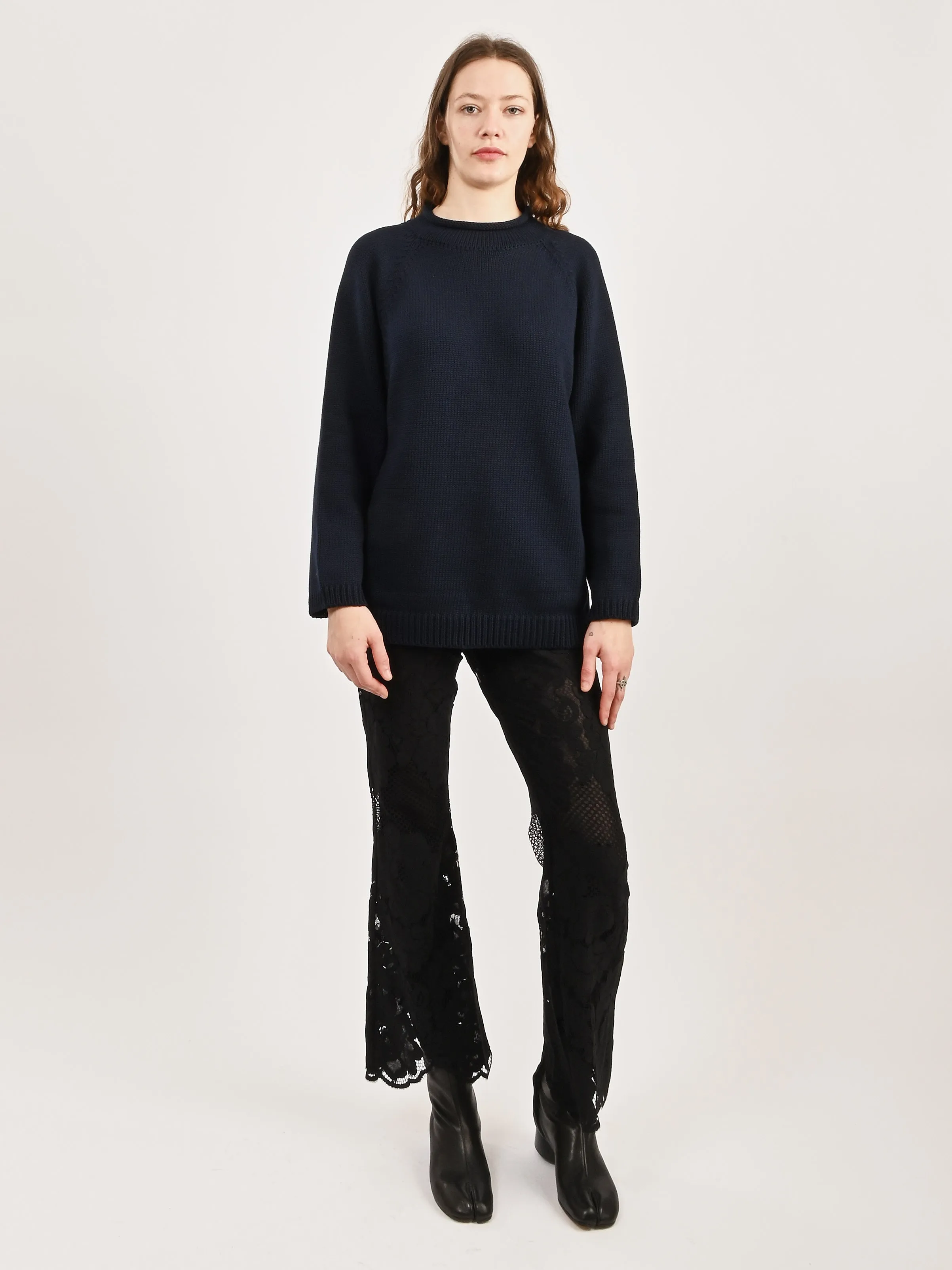 Navy Oversized Cotton Jumper