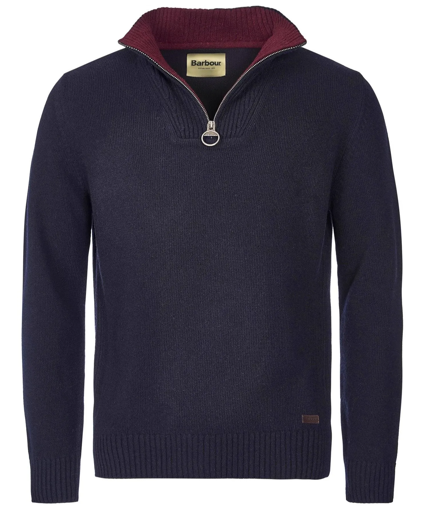 Nelson Essential Half-Zip Jumper in Navy by Barbour