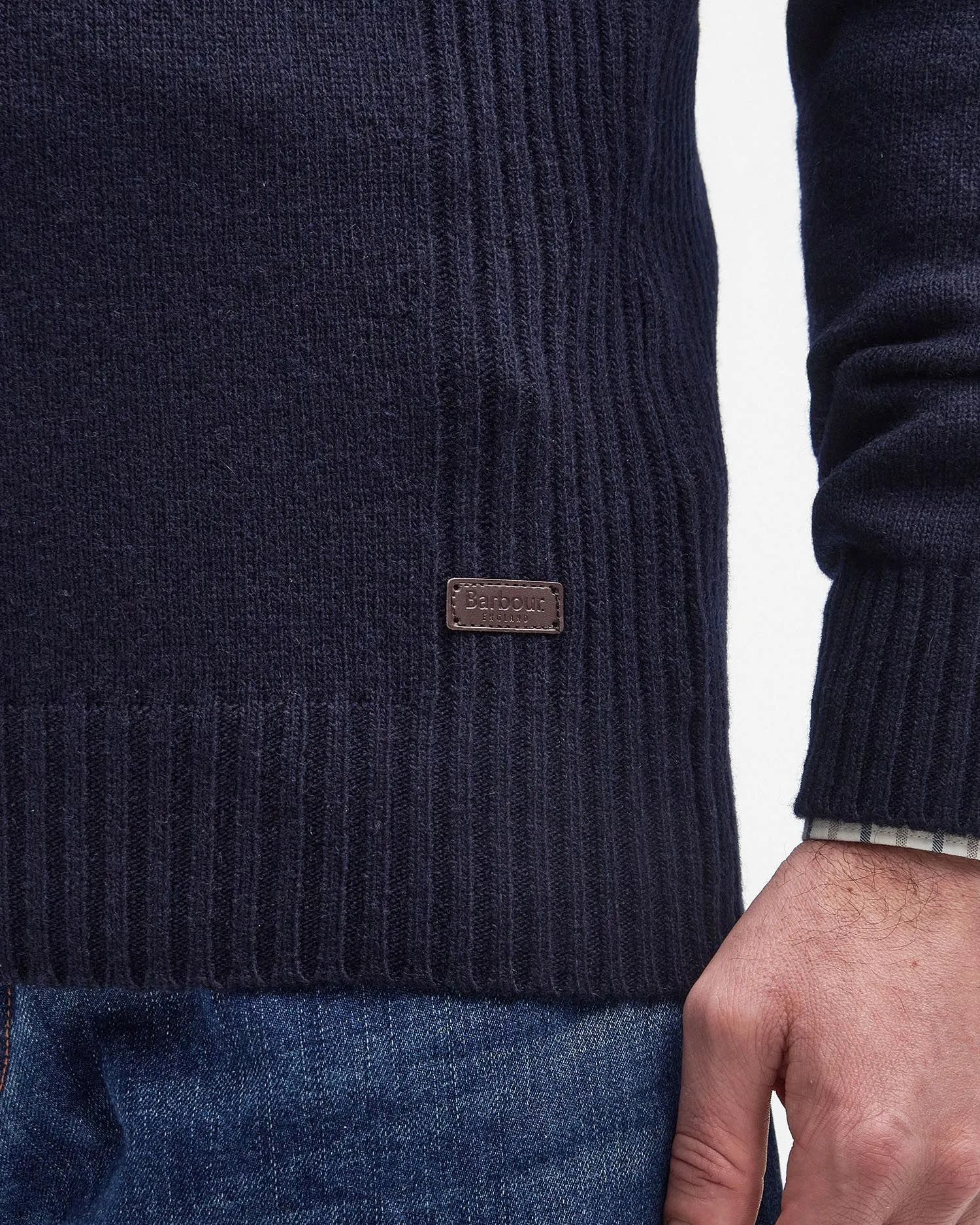 Nelson Essential Half-Zip Jumper in Navy by Barbour