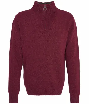 Nelson Essential Half-Zip Jumper in Port by Barbour