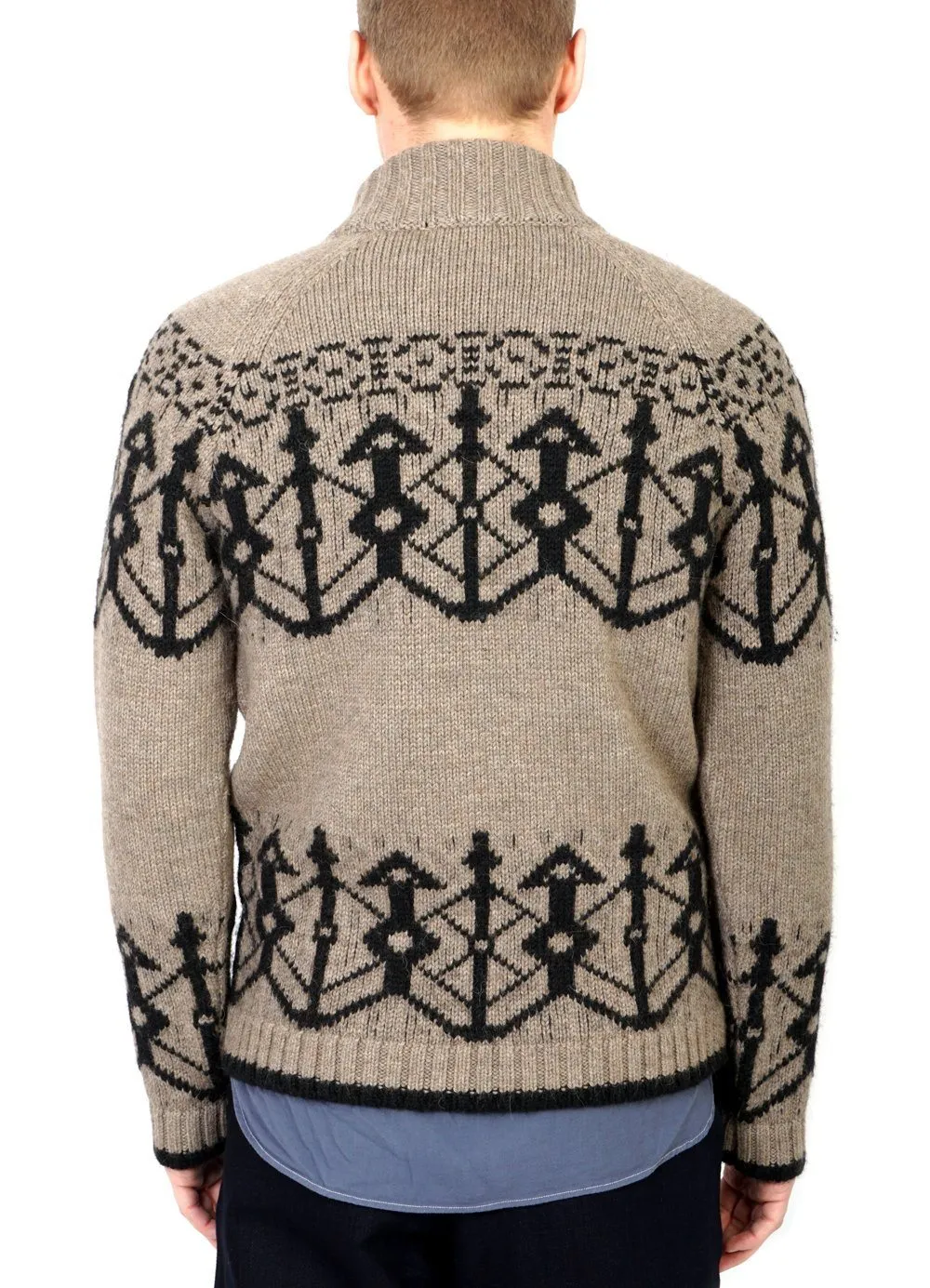 NORMANN | Pattern Knit Sweater | Stone/Coal