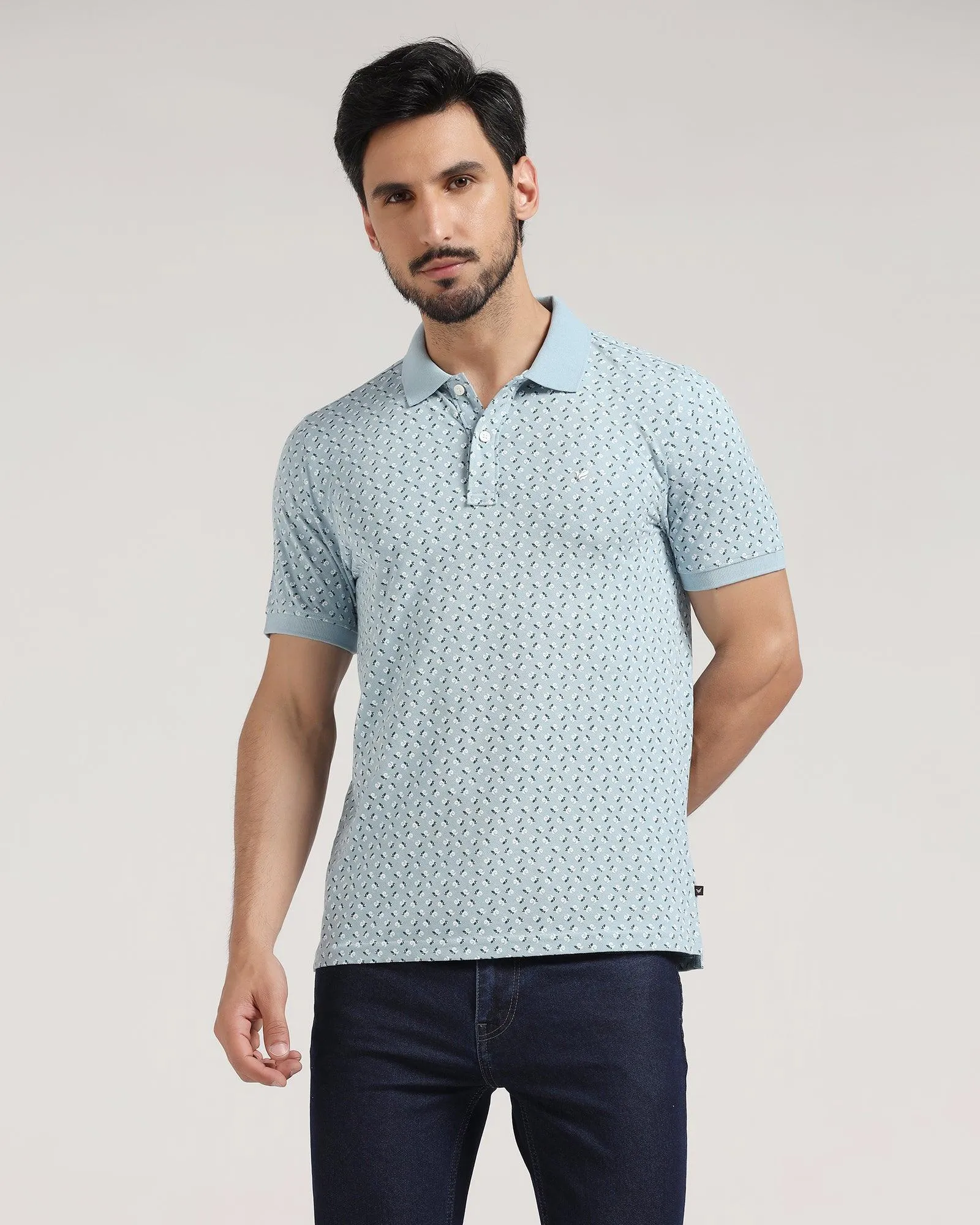 Polo Blue & Tan Printed T-Shirt - Charlie