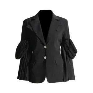 Pre Order:  Fancy Buttons Flounce Sleeves Blazer