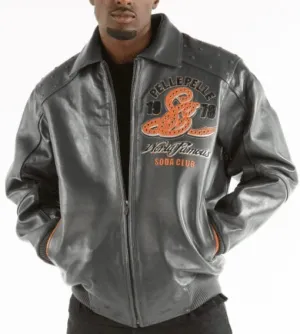 Purchase Hot Sale Most Stylish Pelle Pelle Men Grey MB Leather Jacket | Soda Club jacket