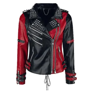 Shop High Quality Handmade Mens Black Punk Style Studded Leather Jacket For Sale