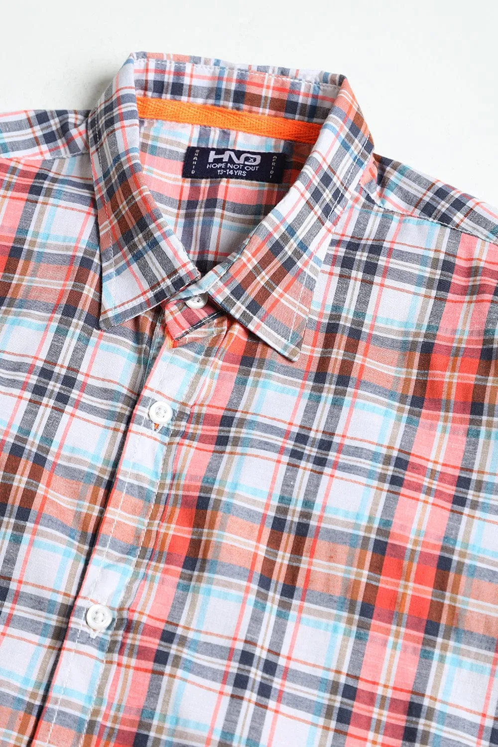 Smart Oxford Check Casual Shirt For Boys