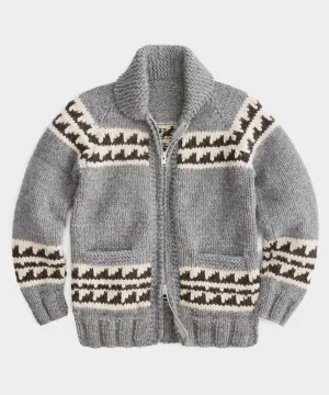 Triangle Hand-Knit Cardigan Jacket in Heather Grey